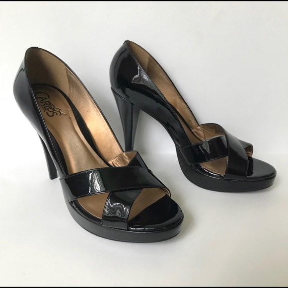 Carlos Santana Patent Leather Black Heels size 8 - Picture 2 of 8